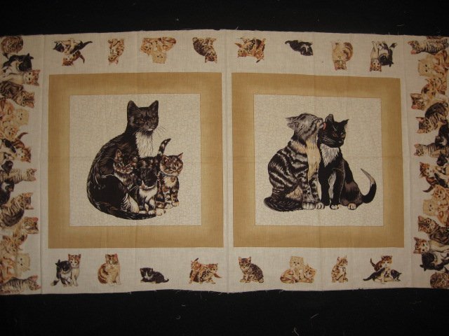 Image 0 of cat kitten kitty baby  Dad  M0m Fabric Pillow Panel set to sew Approx 1/2 yard