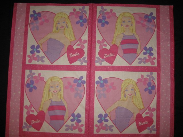 Image 0 of Blonde Barbie Set of Four Pillow Panels Fabric to sew