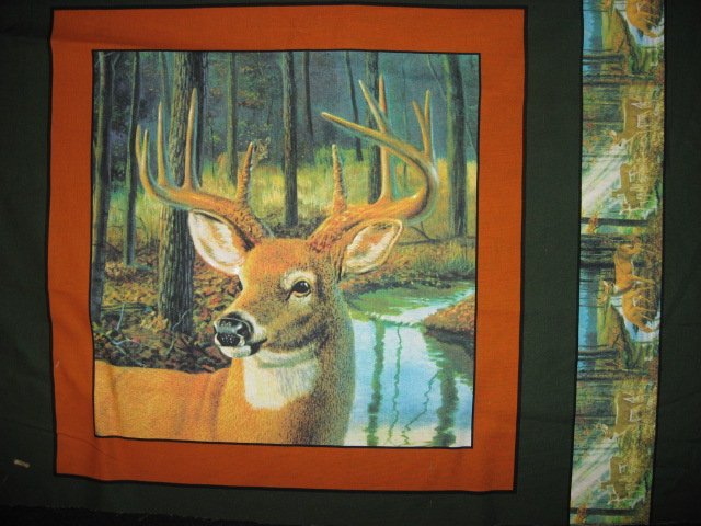 Image 2 of Deer Heads Four Fabric Pillow Panels Set to sew