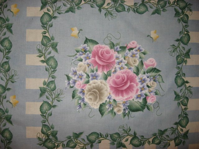 Image 1 of Rose Violet Flowers by Donna Dewberry cotton Fabric pillow panel set of 4  