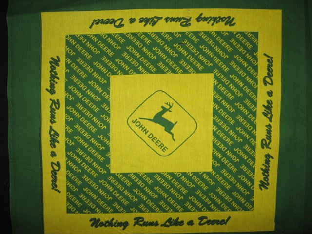 Image 1 of John Deere Logos Large yellow and green Two pillow panel panels to sew