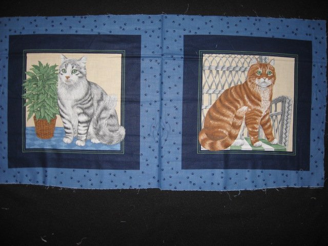 Image 0 of Brown Striped and gray Cats Kittens Fabric Pillow Panel set To sew