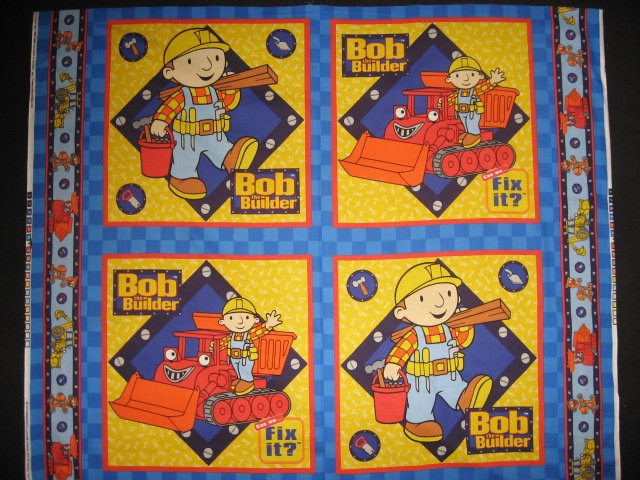 Image 0 of Bob the Builder 100% cotton Fabric pillow Panel set of four to sew