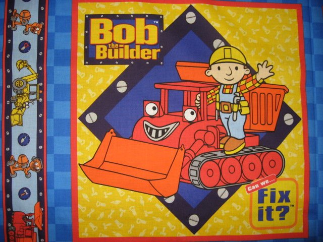 Image 2 of Bob the Builder 100% cotton Fabric pillow Panel set of four to sew