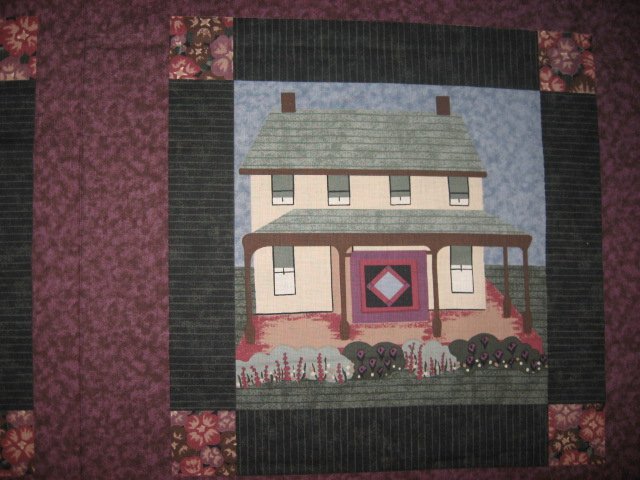 Image 0 of Amish House Quilt Block pillow panel fabric to sew