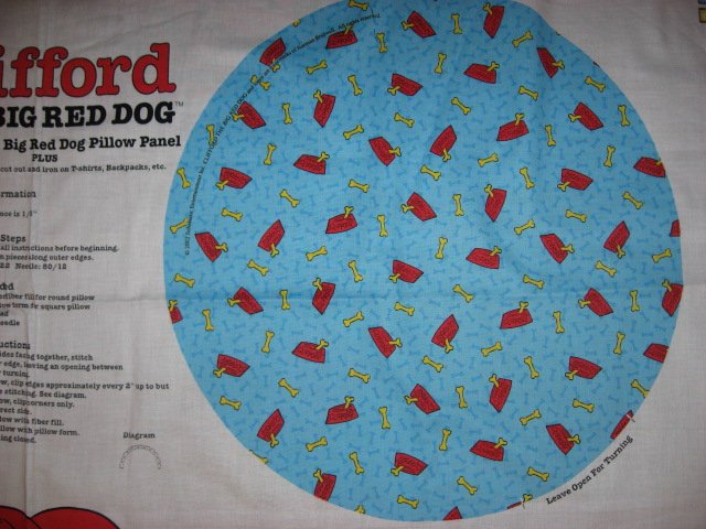 Image 1 of Clifford the Big Red Dog Pillow Panels with their backing fabric to sew