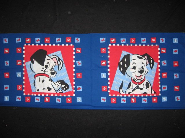 Disney Dalmatian Dogs Domino and Dipper Pillow panel fabric set of two to sew 