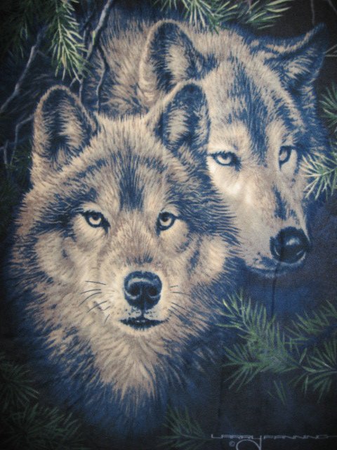 Image 0 of Artist Fanning Wolves Fleece Blanket 