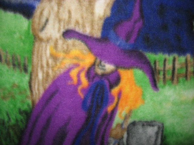 Image 4 of Halloween Haunted house witch ghost cat  spiders Fleece blanket 47