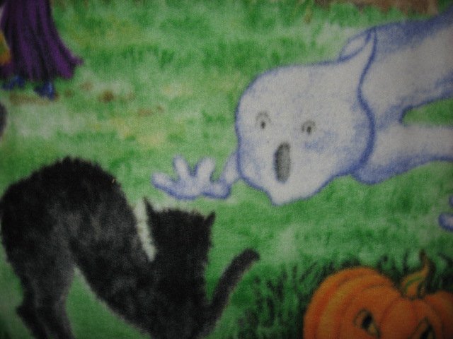 Image 7 of Halloween Haunted house witch ghost cat  spiders Fleece blanket 47
