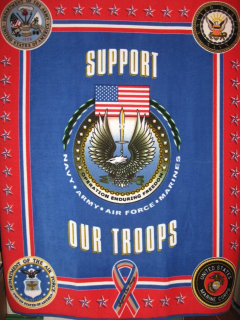 Image 0 of Support Our Troops United States Military Fleece Blanket