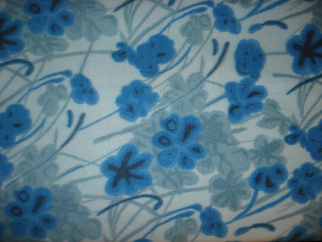 Flower flowers  blue Fleece Blanket 