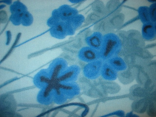 Image 1 of Flower flowers  blue Fleece Blanket 