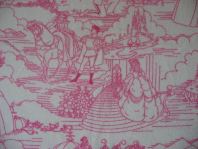 Image 2 of Disney Cinderella Princess and castle child bed size pink toile fleece blanket 