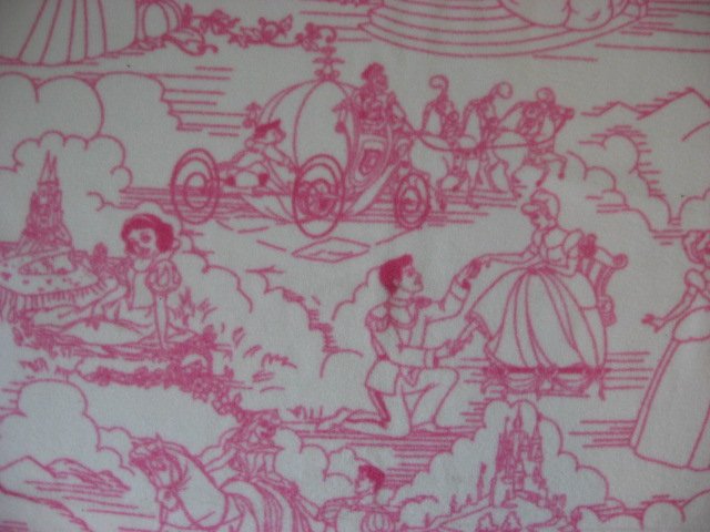 Image 3 of Disney Cinderella Princess and castle child bed size pink toile fleece blanket 