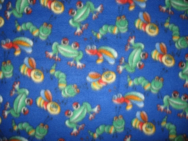 Bees Frogs and Bugs Child Bed size Fleece Blanket
