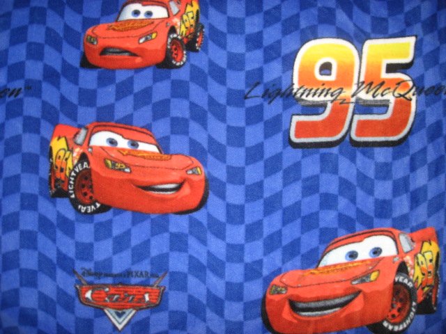 McQueen Pixar Cars blue Fleece Blanket Child Bed Size 45X59