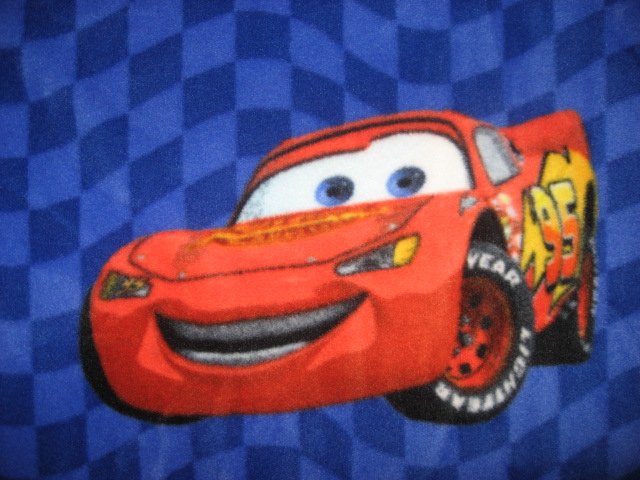 Image 1 of McQueen Pixar Cars blue Fleece Blanket Child Bed Size 45