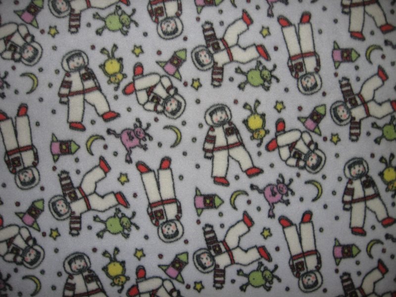 Image 0 of Spaceman Aliens rockets Child Bed Size Fleece blanket