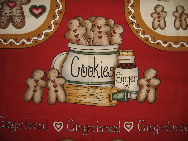 Image 1 of Gingerbread Cookies Fabric Apron aprons Panel to sew by Dianna Marcum Rare