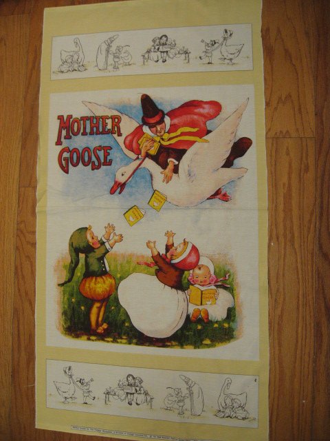 Mother Goose Story Vintage Look Fabric Wall panel to sew