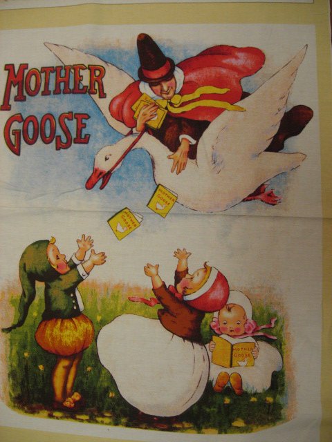 Image 1 of Mother Goose Story Vintage Look Fabric Wall panel to sew