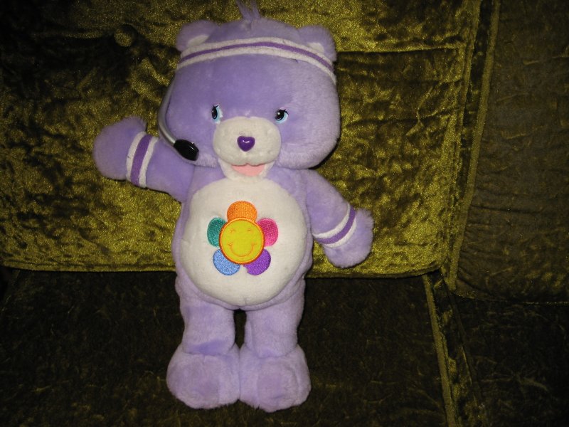 Care Bears Harmony Lilac Purple Bear Exercizes and Talks  Batteries Included