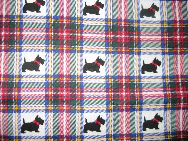 Image 0 of Scottie Dogs with red bows Plaid Flannel baby blanket 