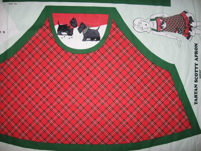 Image 2 of Scottish terrier Scotty aprons One cotton fabric apron panel with flounce U sew