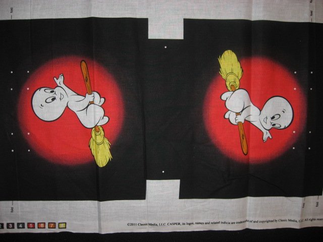 Image 1 of Licensed Casper The Ghost Halloween cotton fabric trick or treet bag to sew