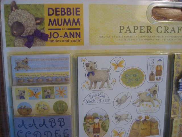 Image 1 of Debbie Mumm Paper Crafting Kit with baby brag book Stickers Paper Ribbon Letters