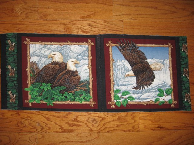 Eagle eagles birds in nest and flying 2 Fabric Pillow Panels set 