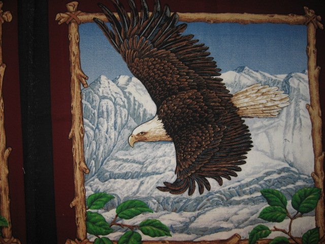 Image 1 of Eagle eagles birds in nest and flying 2 Fabric Pillow Panels set 