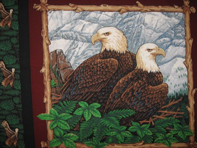 Image 2 of Eagle eagles birds in nest and flying 2 Fabric Pillow Panels set 