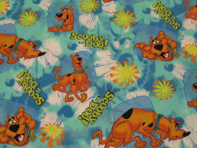Image 0 of Funny Scooby Doo Dog cotton Quilt Fabric to sew by Hanna-Barbera Rare