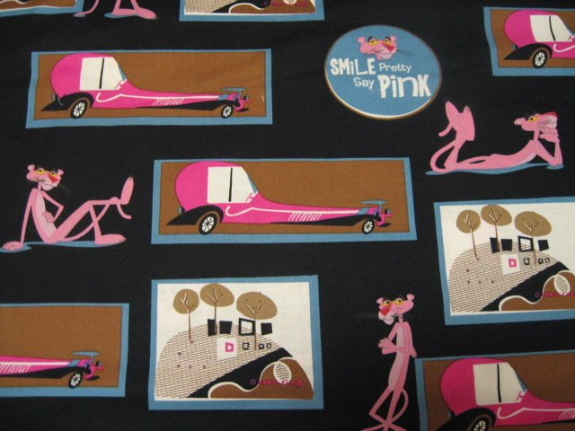 Pink Panther block form cotton Fabric to sew by Metro-Goldwyn Mayer Studios