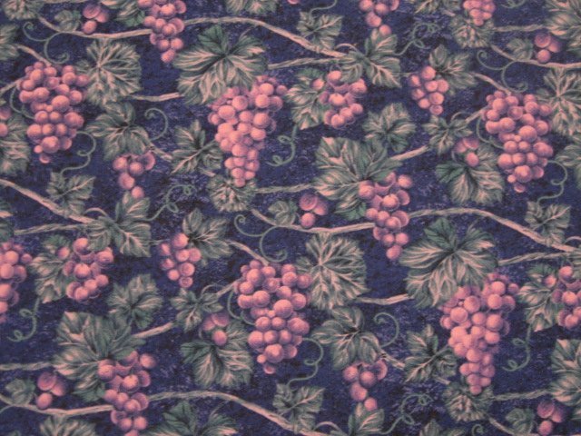 Image 0 of Grape and vines on beautiful purple cotton Quilt Fabric to sew by Avlyn