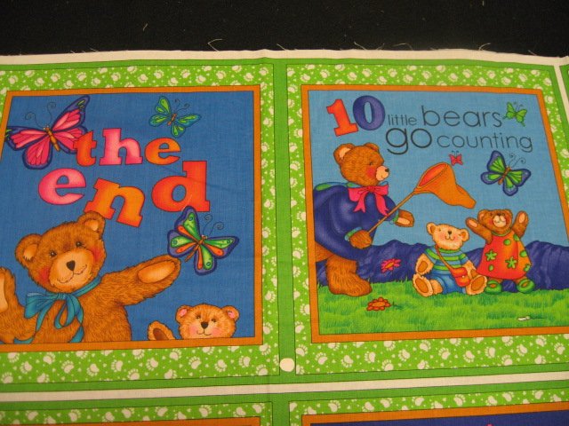 Image 1 of Bears Go Counting soft Book Fabric Panel to sew / 