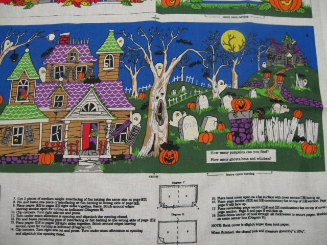 Image 2 of Trick treats Littlest Pumpkin Fabric Panel Soft Book with puzzles to sew / 