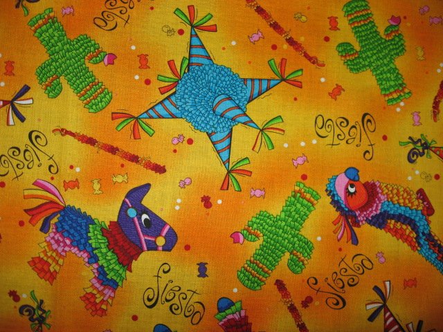 Image 0 of Cinco De Maya bright pretty Fabric Cotton Pinatas Parrot Donkey 