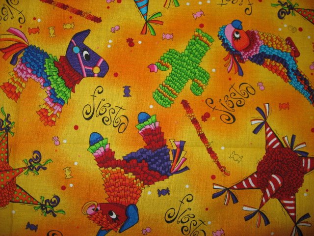 Image 1 of Cinco De Maya bright pretty Fabric Cotton Pinatas Parrot Donkey 