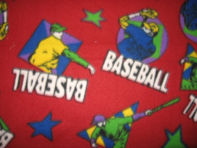 Image 1 of Sports Baseball Bed size red Fleece Blanket Throw