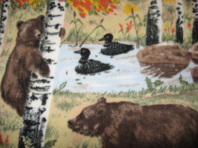 Image 2 of Forest Animals fleece blanket woods Handmade Quality overall print  throw