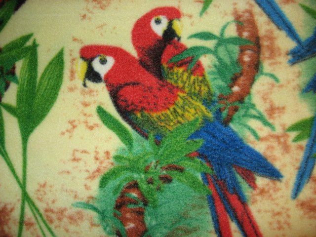 Image 1 of Parrots Jungle Maccaw Birds Fleece Blanket  45