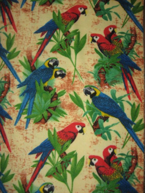 Image 0 of Parrots Jungle Maccaw Birds Fleece Blanket  45