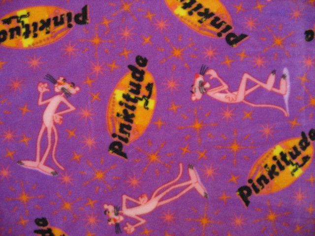 Image 0 of Pink Panther purple fleece bed blanket 60