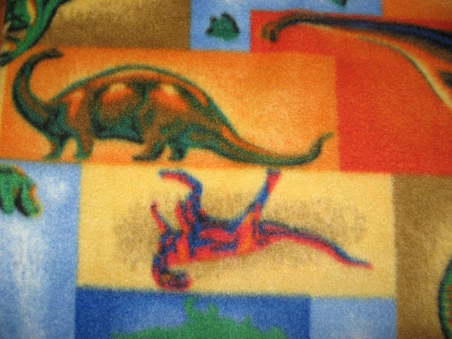 Image 1 of Dinosaur colorful fleece bed blanket 30