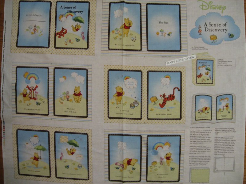 Winnie the Pooh Tigger Piglet A sense of discovery baby Soft book fabric Panel /