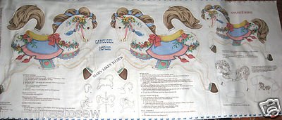 Image 2 of Carousel horse soft sculpture classic  fabric Panel to sew 