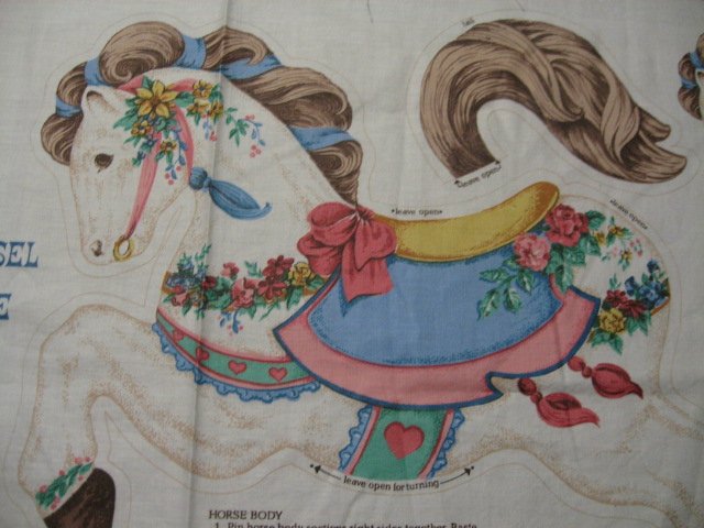 Image 1 of Carousel horse soft sculpture classic  fabric Panel to sew 